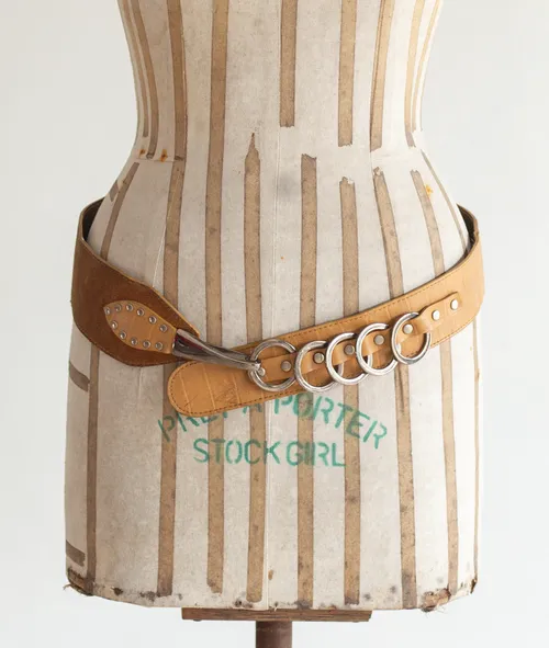 Yellow Belt with Silver Rings and Studs