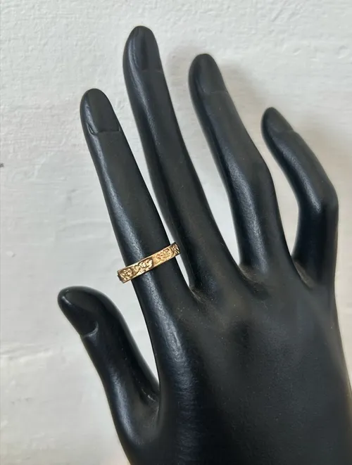 Thin Engraved Gold Ring