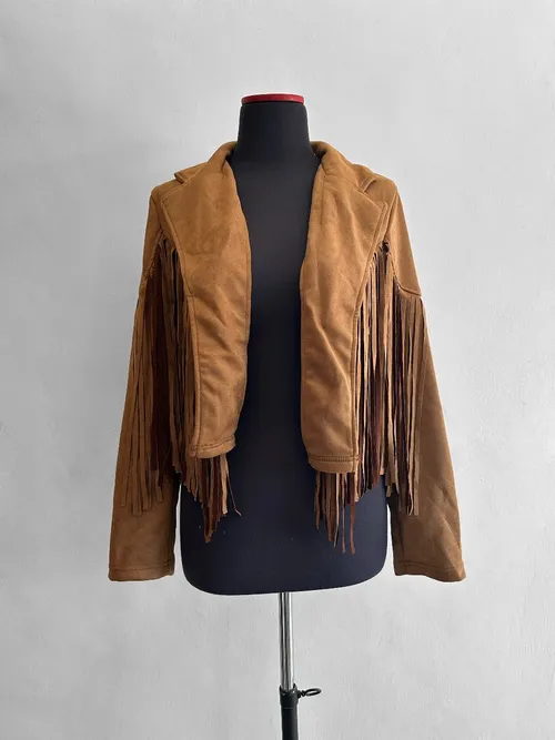Vintage Suede Brown Jacket with Fringe