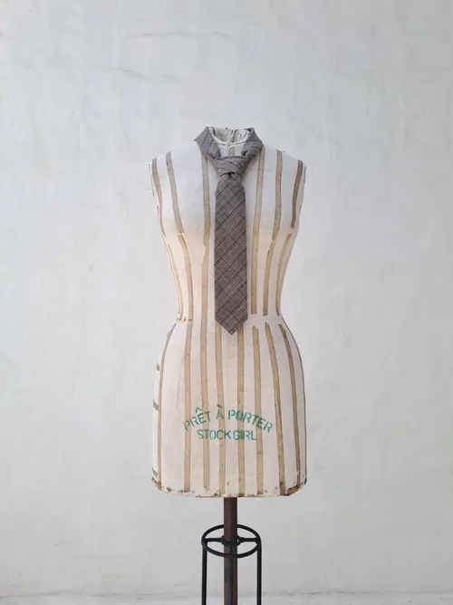 Men's Grey Chequered Tie