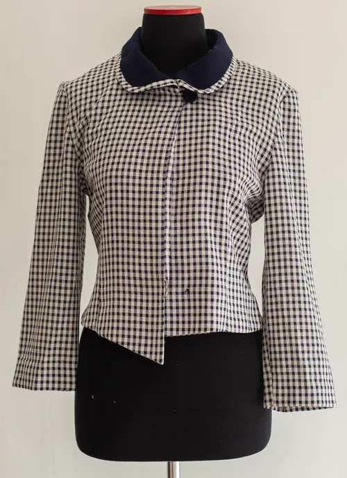 Navy and White Chequered Jacket