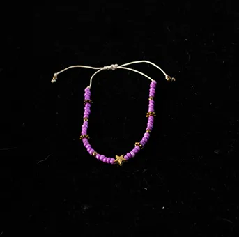 Lilac Bead and Star Charm Bracelet