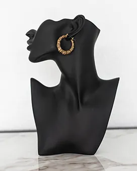 Textured Bamboo Hoop Earrings