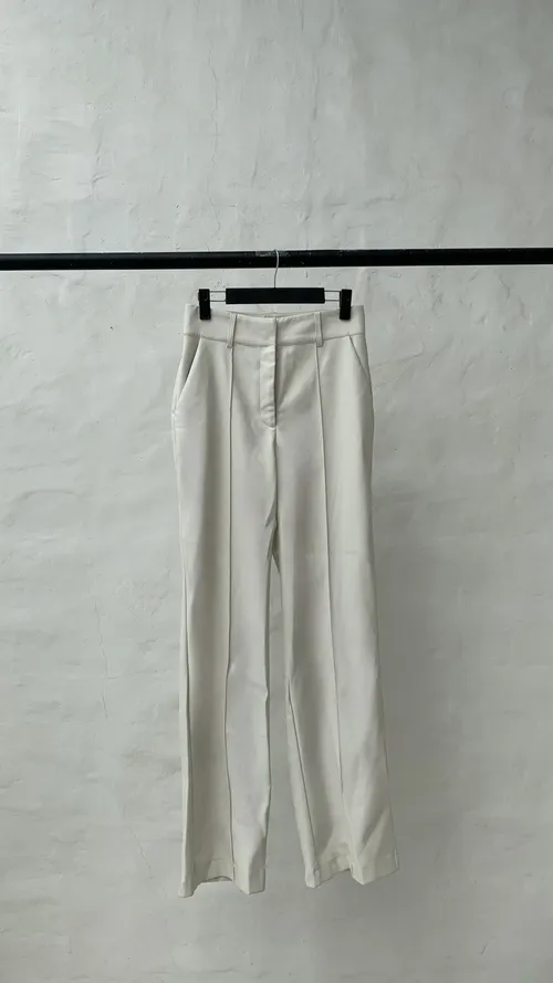 Pearl White Faux Leather Pants