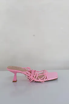 Pink Multi Strap Heels
