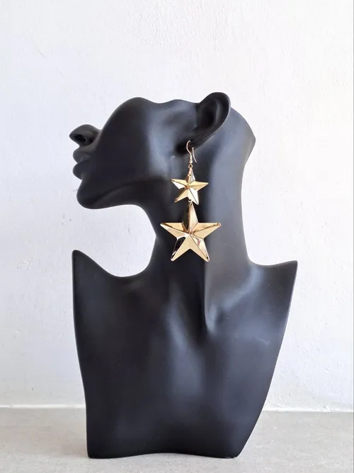 Gold Stars Drop Earring