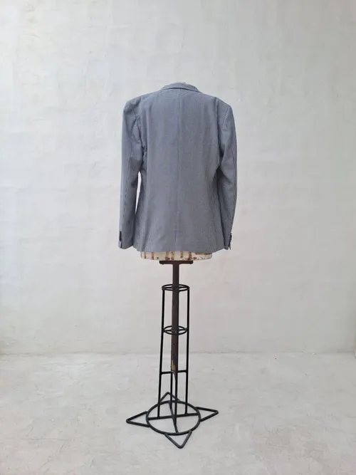 Dan John Men's Houndstooth Blue Blazer