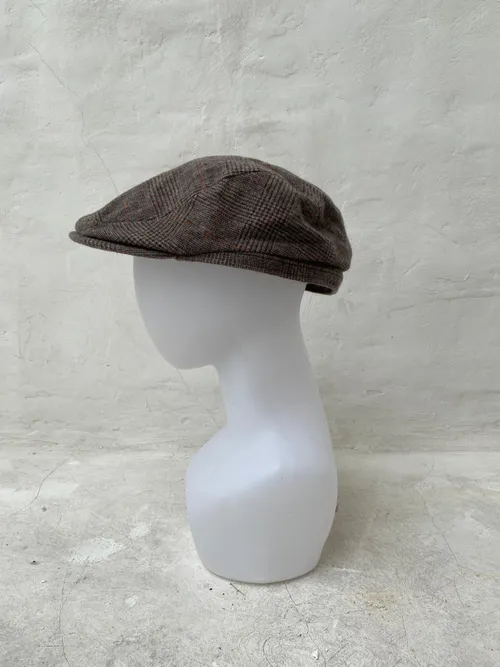 Men's Grey Chequered Flat Cap 