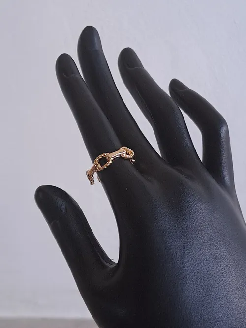 Twisted Gold Chain Ring