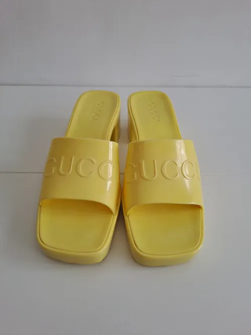 Gucci Yellow Jelly Platform Sandals