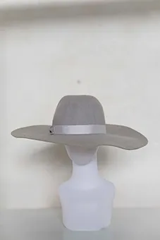  Grey Wide Brim Fedora Hat