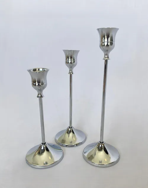 Silver Midcentury Candlesticks (Set)