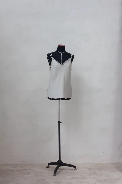 Cream Silk and Lace Camisole