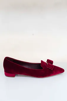 Ferragamo Velvet Ballerinas with Bow 