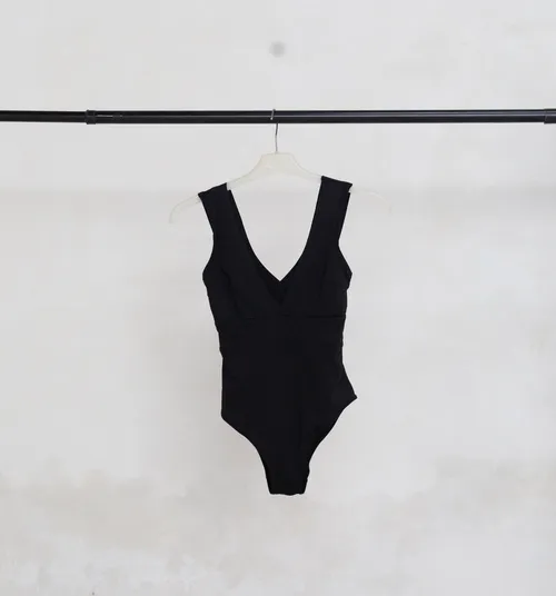 Black Cross-Back Swimsuit