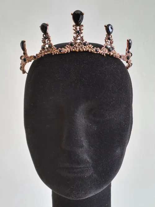Crown with Black Rhinestones