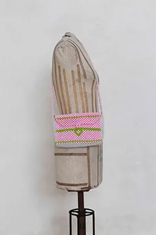 Pink, Green and White Beaded Bag