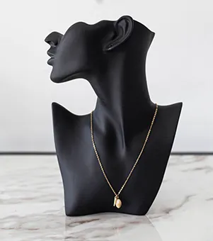 Thin Gold Chain with Stone Pendant