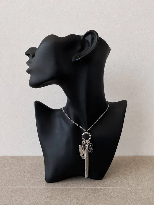 Ornamental Silver Charm Necklace
