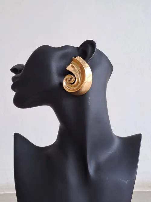 Large Gold Shell Earrings