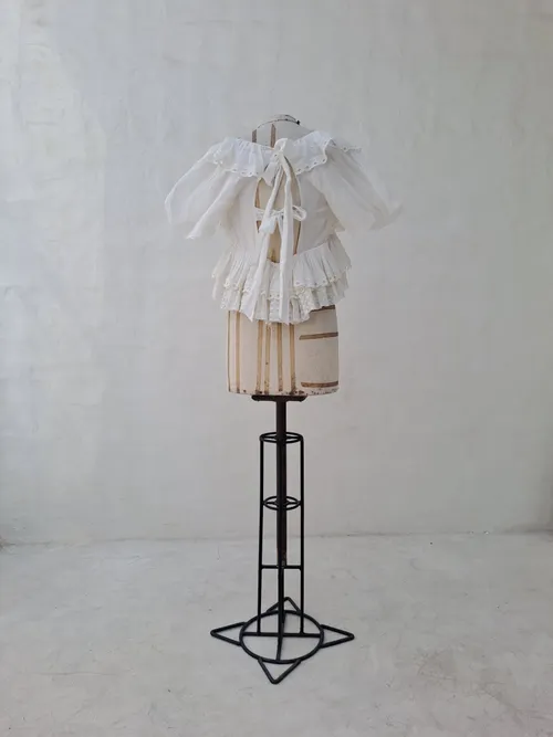 Innika Choo Ivory Ruffles Top with Bow Back