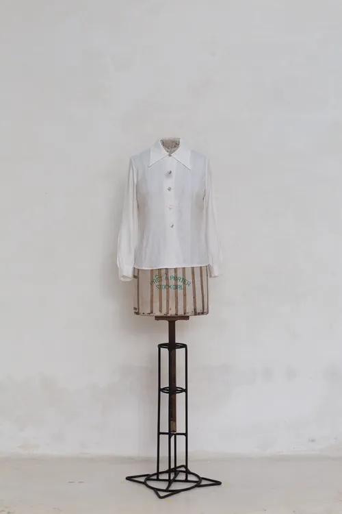 White Long Sleeved Silk Shirt