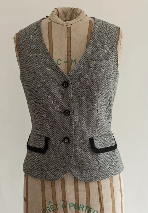 Grey and Black Wool Vest 