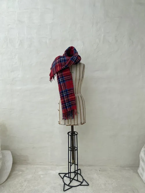 Oversized Red Chequered Scarf