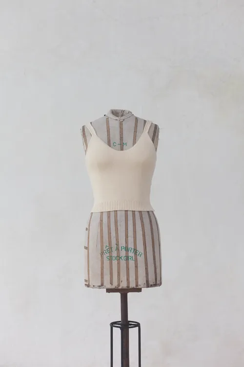 Cream Knitted Tank Top