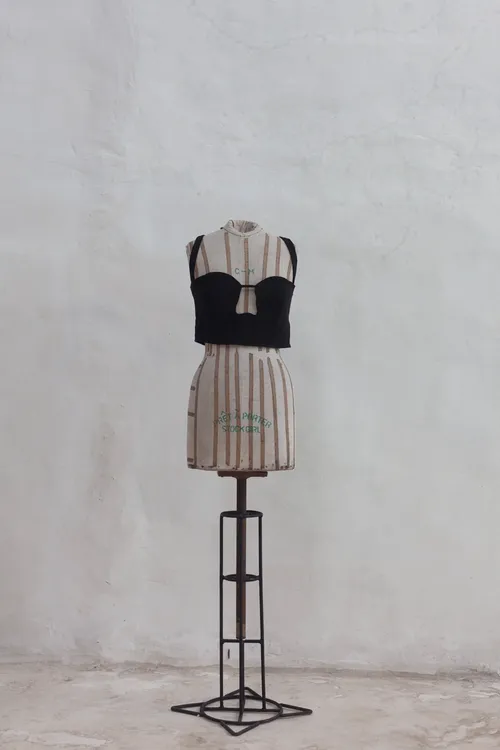 Black Top with Cutout Front and Criss Cross Back