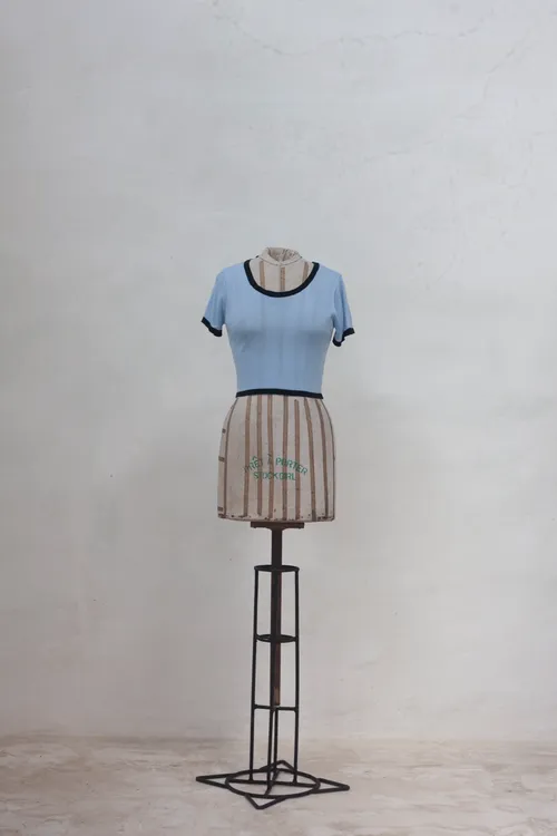 Light Blue Top with Black Details