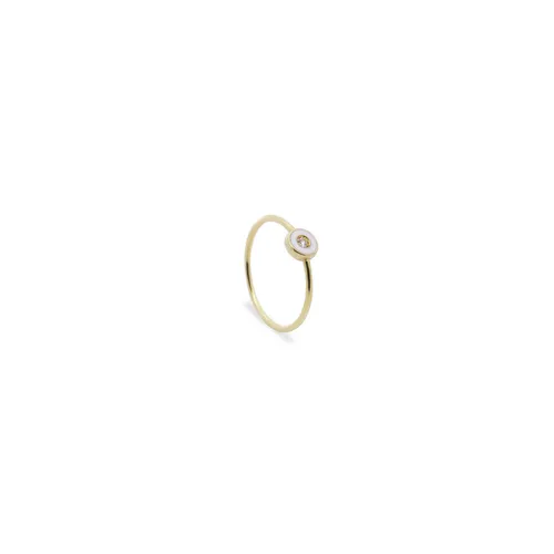 One Diamond Dots Gold Ring