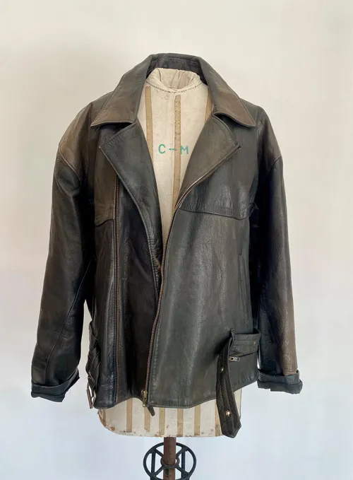 Vintage Men's Black Leather Jacket