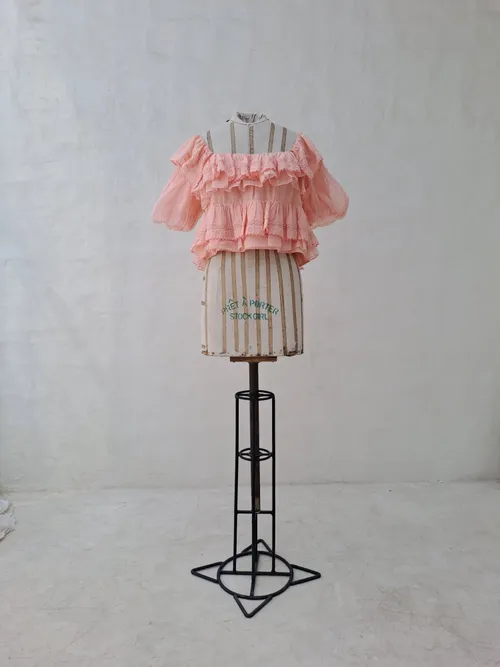 Innika Choo Salmon Ruffles Top with Bow Back