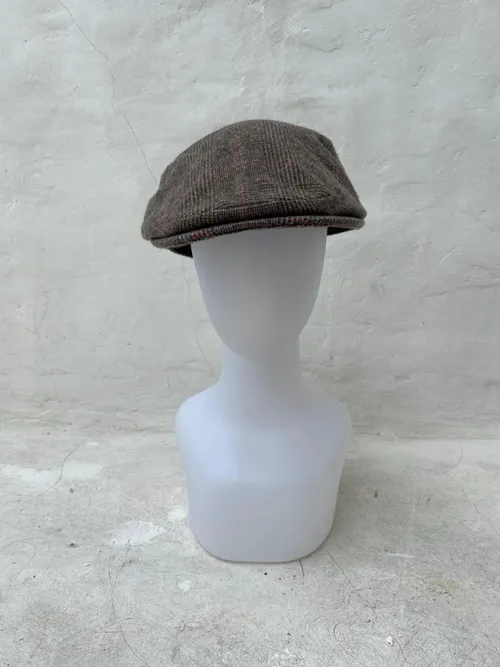 Men's Grey Chequered Flat Cap 