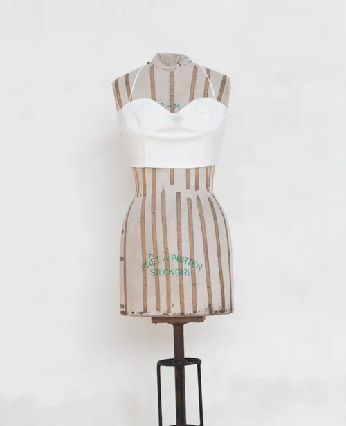 Cropped White Top with Criss Cross Back Ties