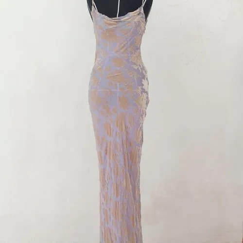 Rat & Boa lilac flock gown