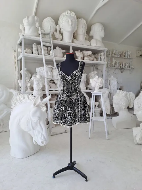 Gem Black Mini Dress