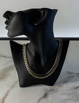Double Silver and Gold Chain Necklace