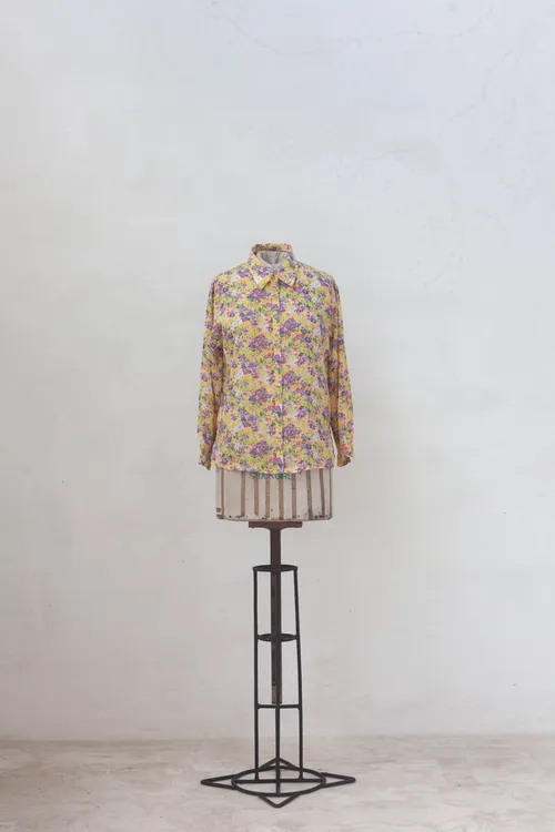 Yellow Shirt with Floral Patterns