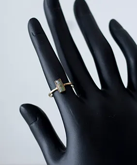 Gold Ring with Rough Gemstone