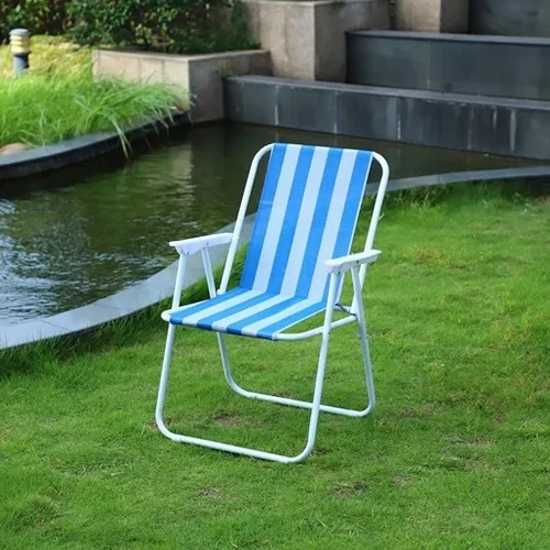 Striped Blue Portable Chair