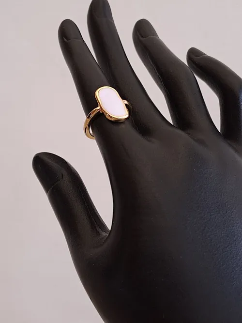 White Gemstone Gold Ring