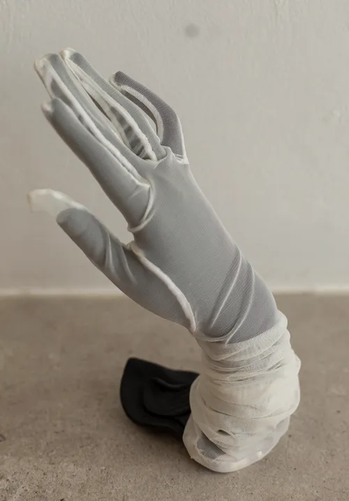 Long White Sheer  Gloves