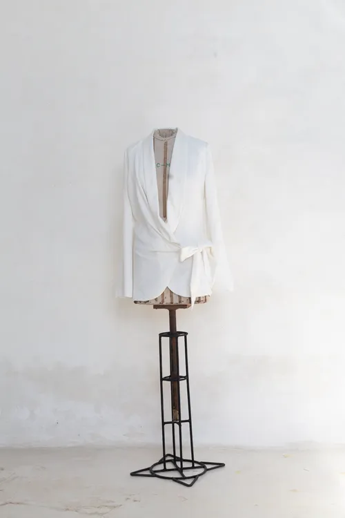 Silk drape Rat & Boa Jacket