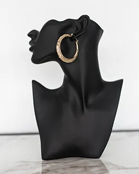 Textured Gold Hoop Earrings
