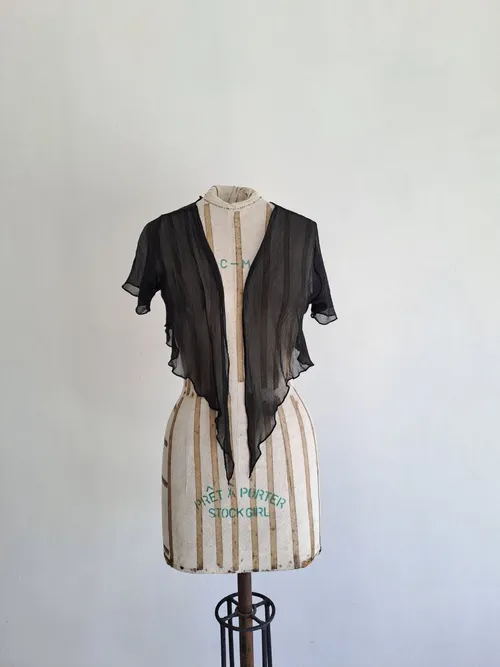 Black Sheer Tied Top 