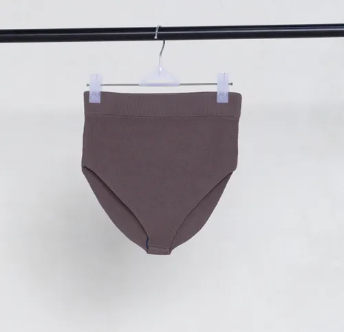  Taupe High Waisted Knitted Briefs