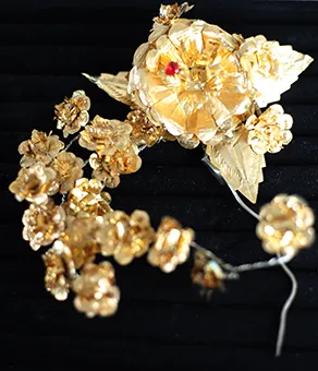 Gold Flower Antique Hair Piece