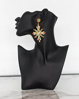  Vintage Sicilian Style Cross Earrings